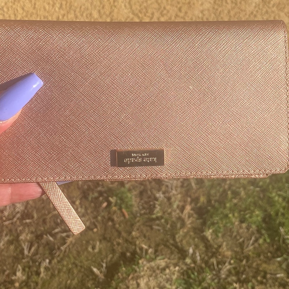 Kate Spade rose gold wallet, used